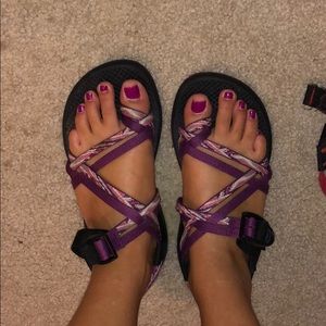 Size 7 purple chacos